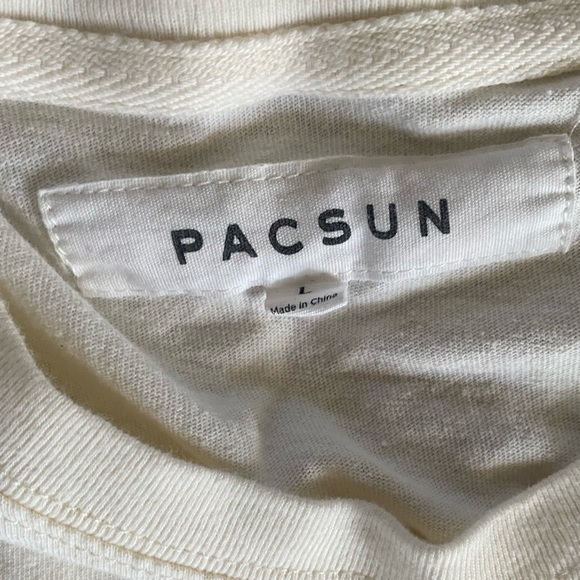 Cream PacSun shirt men’s large - Picture 2 of 3